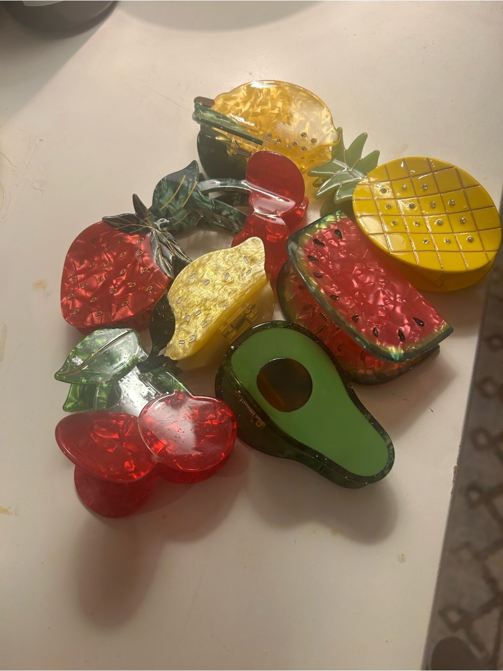 Set of 8 fruit hair clips